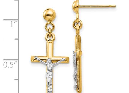 14k Two-tone Earrings Style TE608 - Classique Jewelry Inc.