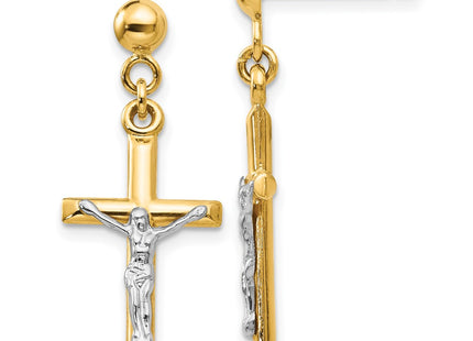 14k Two-tone Earrings Style TE608 - Classique Jewelry Inc.