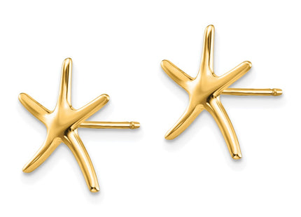 14K gold starfish earrings, alternate view