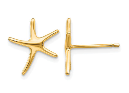 14K gold starfish earrings
