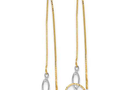 14k Yellow & Rhodium Earrings Style TE659 - Classique Jewelry Inc.