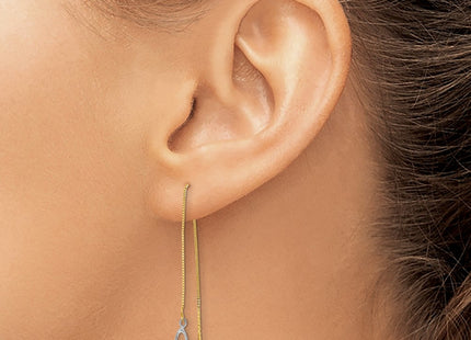 14k Yellow & Rhodium Earrings Style TE659 - Classique Jewelry Inc.