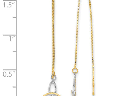 14k Yellow & Rhodium Earrings Style TE659 - Classique Jewelry Inc.