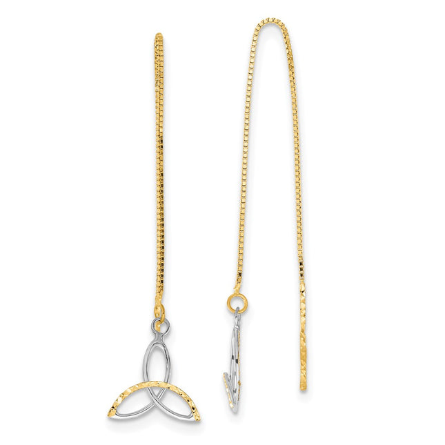 14k Yellow & Rhodium Earrings Style TE659 - Classique Jewelry Inc.