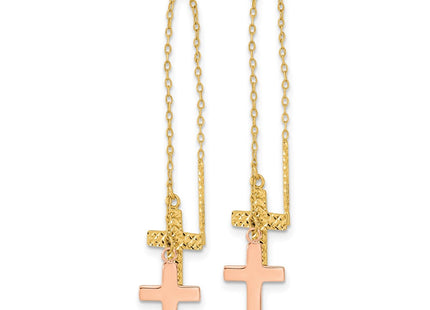 14k Two-tone Earrings Style TE661 - Classique Jewelry Inc.