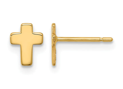 14K gold cross earrings