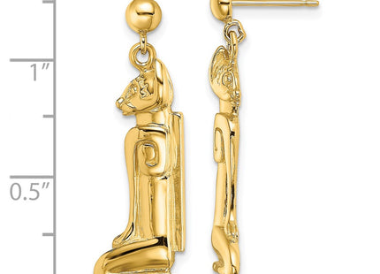 14k Yellow Gold Earrings Style TE715 - Classique Jewelry Inc.