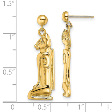 14k Yellow Gold Earrings Style TE715 - Classique Jewelry Inc.