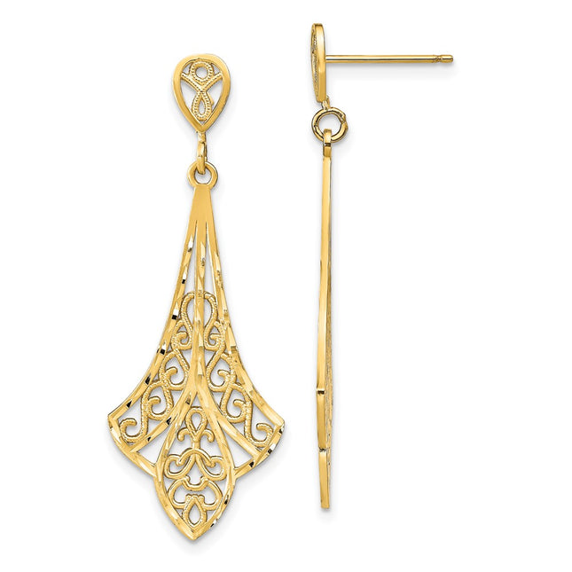 14k Yellow Gold Earrings Style TE717 - Classique Jewelry Inc.