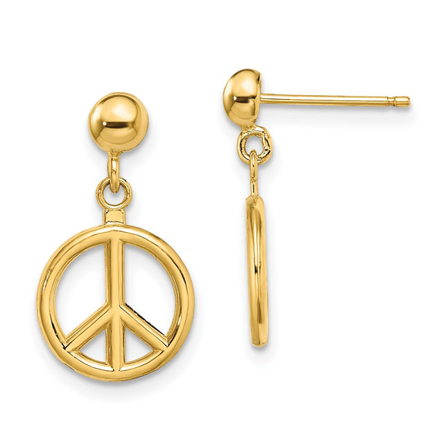 14k Yellow Gold Earrings Style TE718 - Classique Jewelry Inc.