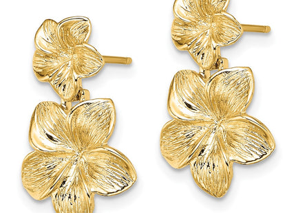 14K gold flower drop earrings, alternate view
