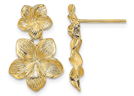 14K gold flower drop earrings