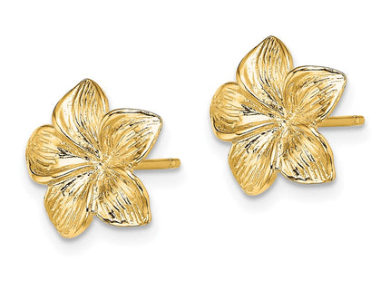 14K gold flower earrings, alternate view