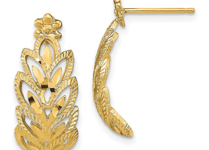 14k Yellow Gold Earrings Style TE729 - Classique Jewelry Inc.
