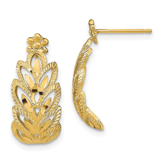 14k Yellow Gold Earrings Style TE729 - Classique Jewelry Inc.