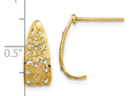 14k Yellow Gold Earrings Style TE733 - Classique Jewelry Inc.