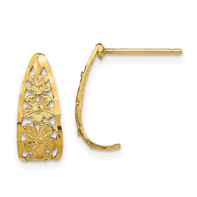 14k Yellow Gold Earrings Style TE733 - Classique Jewelry Inc.