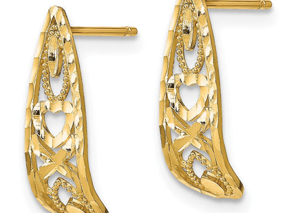 14k Yellow Gold Earrings Style TE734 - Classique Jewelry Inc.