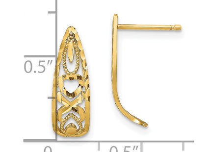 14k Yellow Gold Earrings Style TE734 - Classique Jewelry Inc.