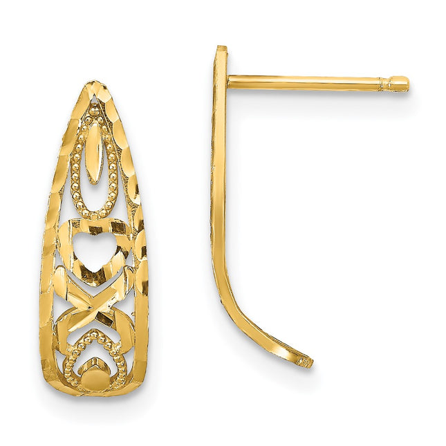 14k Yellow Gold Earrings Style TE734 - Classique Jewelry Inc.