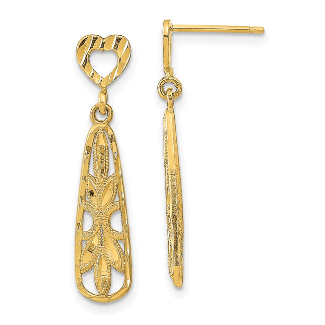 14k Yellow Gold Earrings Style TE735 - Classique Jewelry Inc.