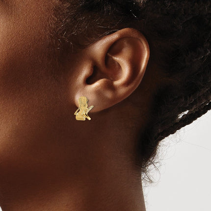 14k Yellow Gold Earrings Style TE739 - Classique Jewelry Inc.