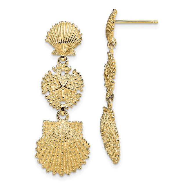 14k Yellow Gold Earrings Style TE742 - Classique Jewelry Inc.