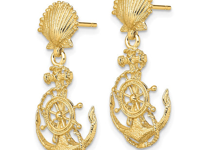 14k Yellow Gold Earrings Style TE749 - Classique Jewelry Inc.