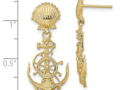 14k Yellow Gold Earrings Style TE749 - Classique Jewelry Inc.