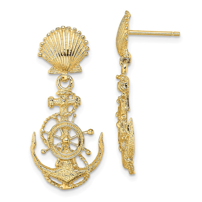 14k Yellow Gold Earrings Style TE749 - Classique Jewelry Inc.