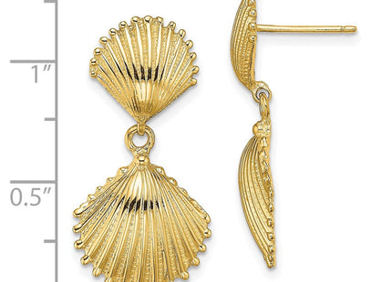 14K gold drop earrings, further view