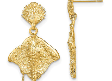 14k Yellow Gold Earrings Style TE759 - Classique Jewelry Inc.