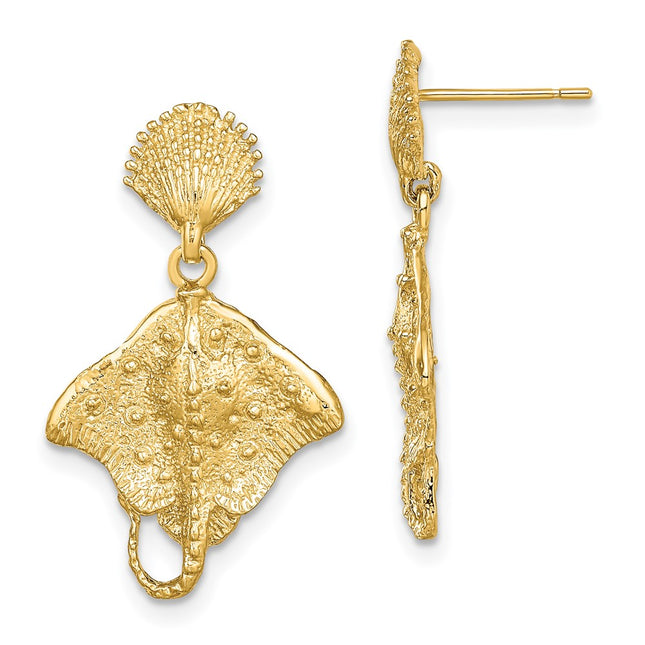 14k Yellow Gold Earrings Style TE759 - Classique Jewelry Inc.