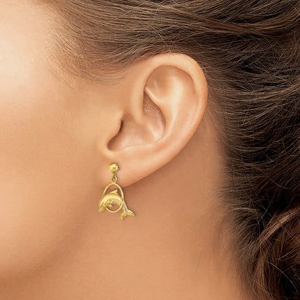 14k Yellow Gold Earrings Style TE764 - Classique Jewelry Inc.