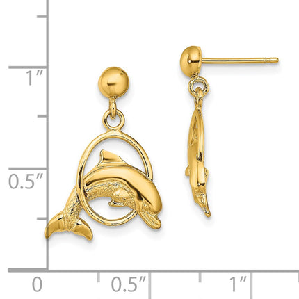 14k Yellow Gold Earrings Style TE764 - Classique Jewelry Inc.