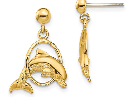 14k Yellow Gold Earrings Style TE764 - Classique Jewelry Inc.
