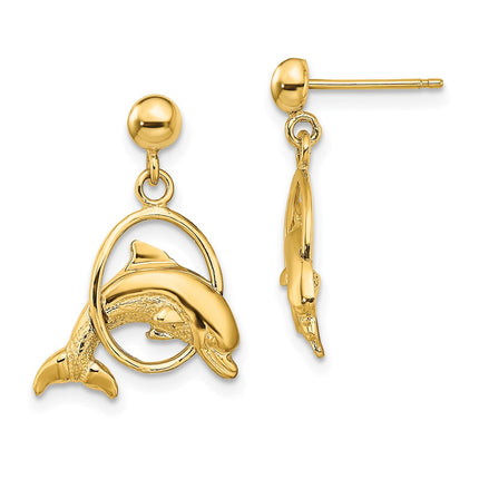 14k Yellow Gold Earrings Style TE764 - Classique Jewelry Inc.
