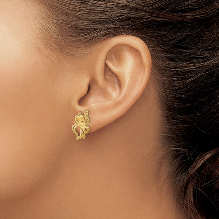 14k Yellow Gold Earrings Style TE769 - Classique Jewelry Inc.