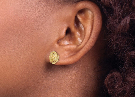 14K Textured Sand Dollar Post Earrings (Style TE776)