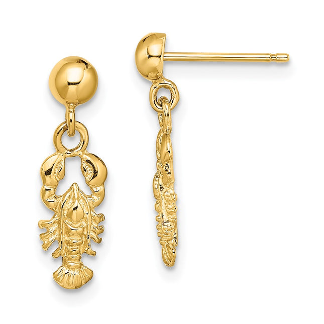 14k Yellow Gold Earrings Style TE794 - Classique Jewelry Inc.