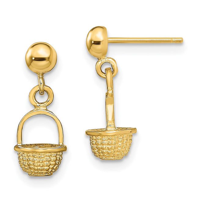 14k Yellow Gold Earrings Style TE796 - Classique Jewelry Inc.
