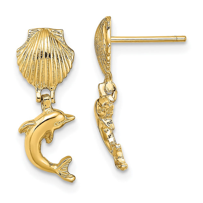 14k Yellow Gold Earrings Style TE804 - Classique Jewelry Inc.
