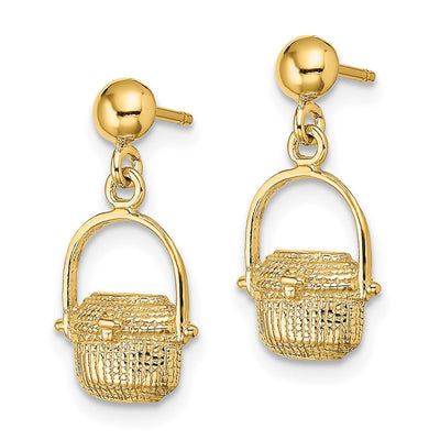 14K Nantucket Basket Earrings, 18.2 x 9.25mm