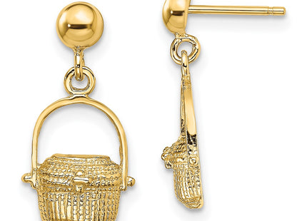 14k Yellow Gold Earrings Style TE807 - Classique Jewelry Inc.