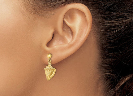 14K Conch Shell Dangle Earrings (Style TE816)