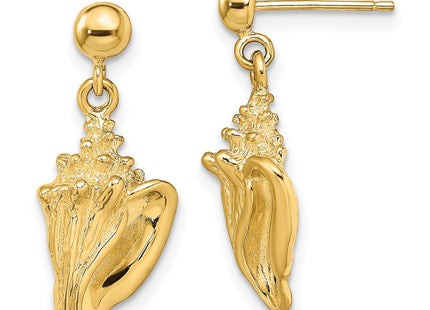 14K Conch Shell Dangle Earrings (Style TE816)