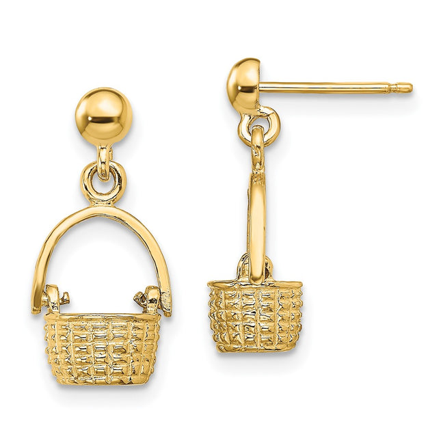 14k Yellow Gold Earrings Style TE818 - Classique Jewelry Inc.
