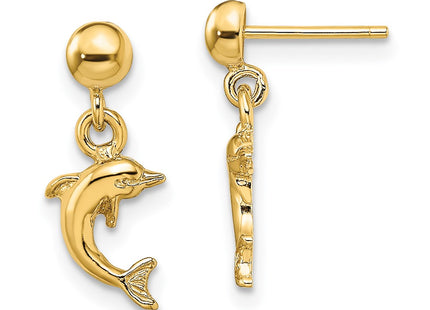 14k Yellow Gold Earrings Style TE820 - Classique Jewelry Inc.