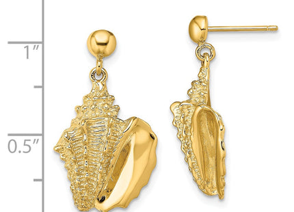 14k Yellow Gold Earrings Style TE824 - Classique Jewelry Inc.