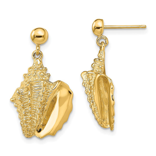 14k Yellow Gold Earrings Style TE824 - Classique Jewelry Inc.